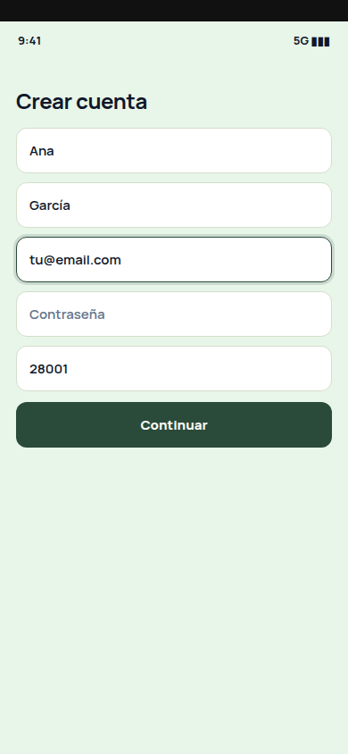 Crear cuenta